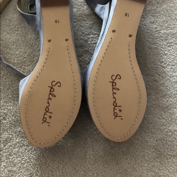 NWT Splendid Felix Grey Lavender Suede Platform Wedges 10 - Picture 4 of 6